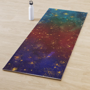 Esterilla De Yoga Moody Ombre Psicodelia Grunge Gold Stardust