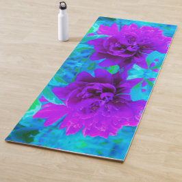 Esterilla De Yoga Moody Purple Peony con bello follaje