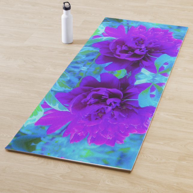 Esterilla De Yoga Moody Purple Peony con bello follaje (In situ)