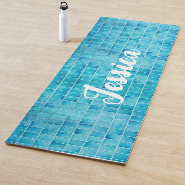 Esterilla De Yoga mosaico de azulejos de vidrio azul (In situ)