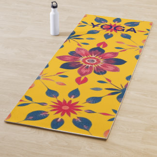 Esterilla De Yoga Mosaico Floral Folclórico Vibrante