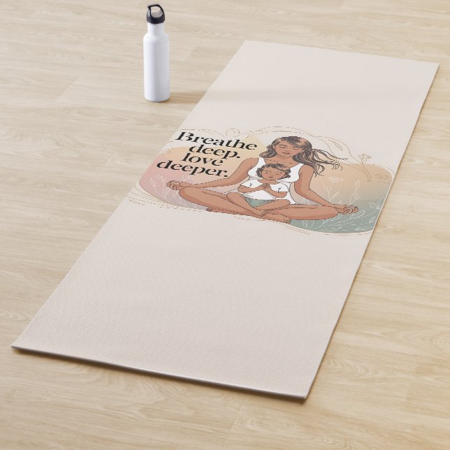 Esterilla De Yoga Mother Child Mindfulness Meditation Art (In situ)