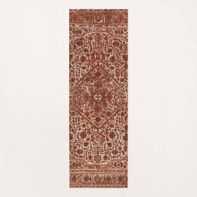 Esterilla De Yoga motif antique oriental marron  (Anverso)