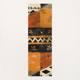 Esterilla De Yoga Motivos tribales en tonos negro y tierra