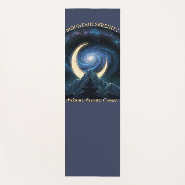 Esterilla De Yoga Mountain Serenity Cosmic Meditation, Crescent Moon (Anverso)