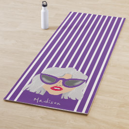 Esterilla De Yoga Mujer Guay gris-haitiana con nombre personalizado 