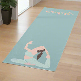 Esterilla De Yoga Mujeres Azules Pastel Ejercitan Poses Namaste Yogi