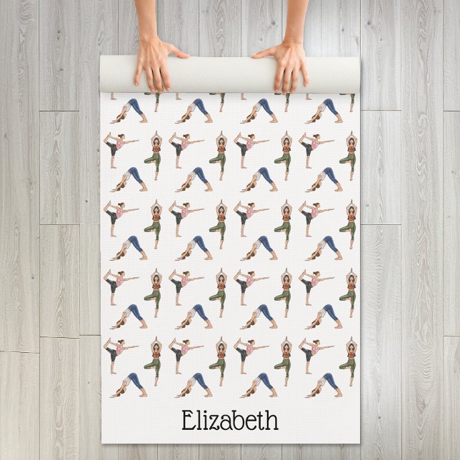 Esterilla De Yoga Mujeres haciendo poses de yoga patrón de entrenami (Disclaimer: This image is a digital mockup.)
