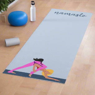 Esterilla De Yoga Mujeres Poses Con Ejercicios De Nación Azul Cat l 