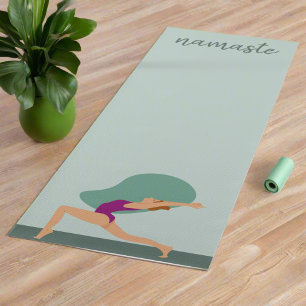 Esterilla De Yoga Mujeres verdes pasteles Ejercicios de Poses Namast