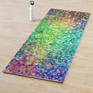 Esterilla De Yoga Multicolors Faux Purpurina