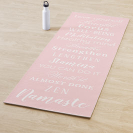 Esterilla De Yoga Namaste Alfombra de Yoga Blanca y Rosa Inspiradora