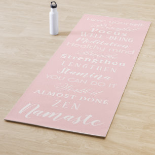 Esterilla De Yoga Namaste Alfombra de Yoga Blanca y Rosa Inspiradora