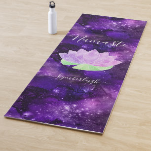 Esterilla De Yoga Namaste Cosmic Purple Lotus Flower Monograma