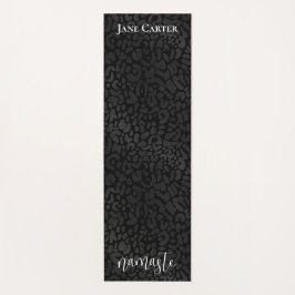 Esterilla De Yoga Namaste Elegant Black Leopard Personalizado