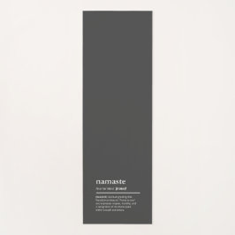 Esterilla De Yoga Namaste Gray Black Simple Dictionary