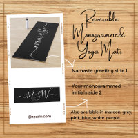 Namaste Initials Personalized Black White