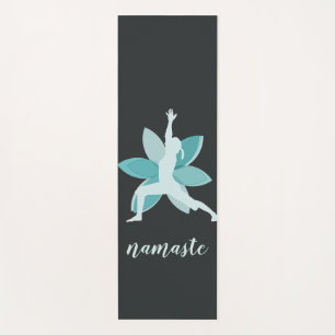 Esterilla De Yoga Namaste. Logotipo de la flor de Lotus azul de la