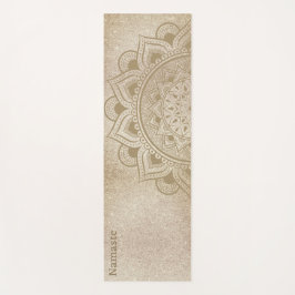 Esterilla De Yoga Namaste Mandala Om Gold Purpurina Studio