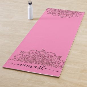 Esterilla De Yoga Namaste Mandala Script Pink