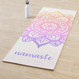 Esterilla De Yoga Namaste Pastel color rosa morado Mandala blanco