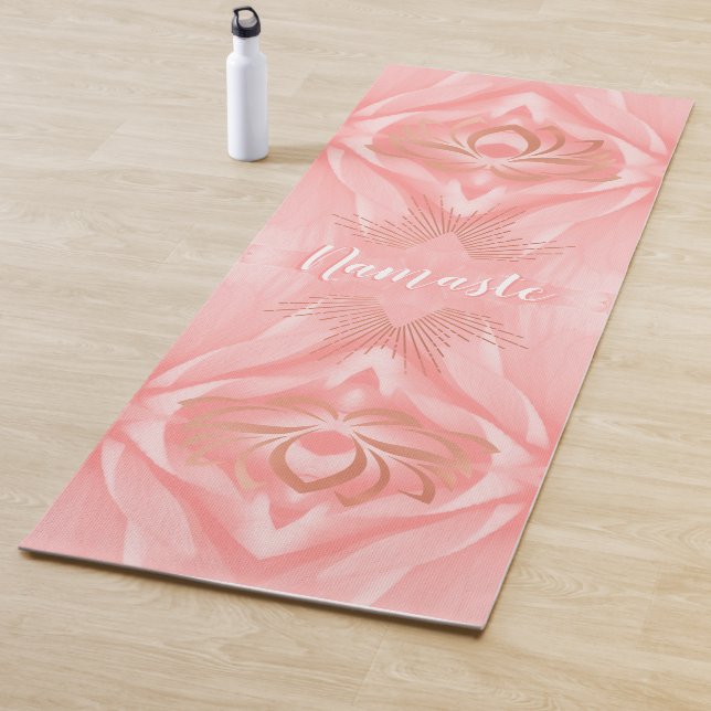 Esterilla De Yoga Namaste Pink Petals Lotus Flower Personalizado (In situ)