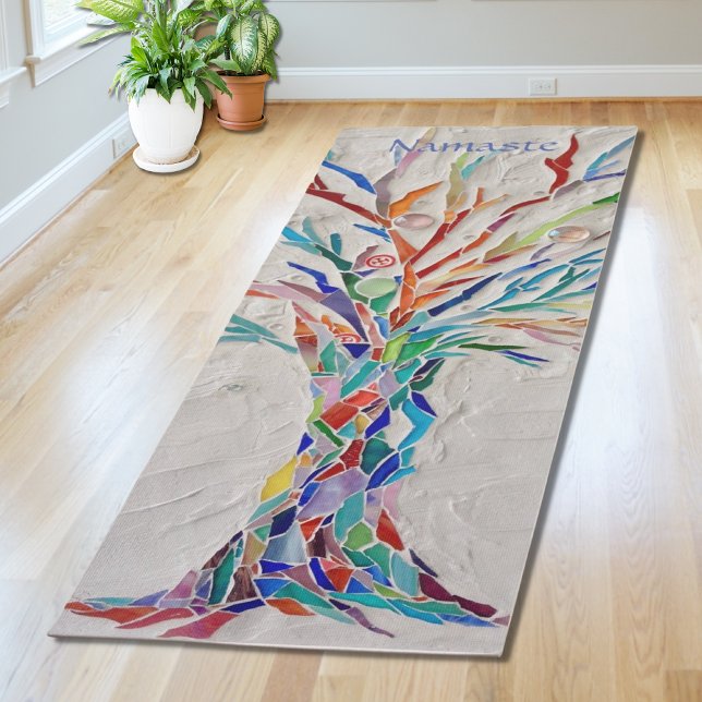 Esterilla De Yoga Namaste Rainbow Colours Mosaic Tree (Subido por el creador)