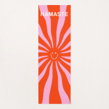 Namaste Retro Sun Naranja abstracto rosa 