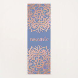 Esterilla De Yoga Namaste Rosa Gold Mandala en azul