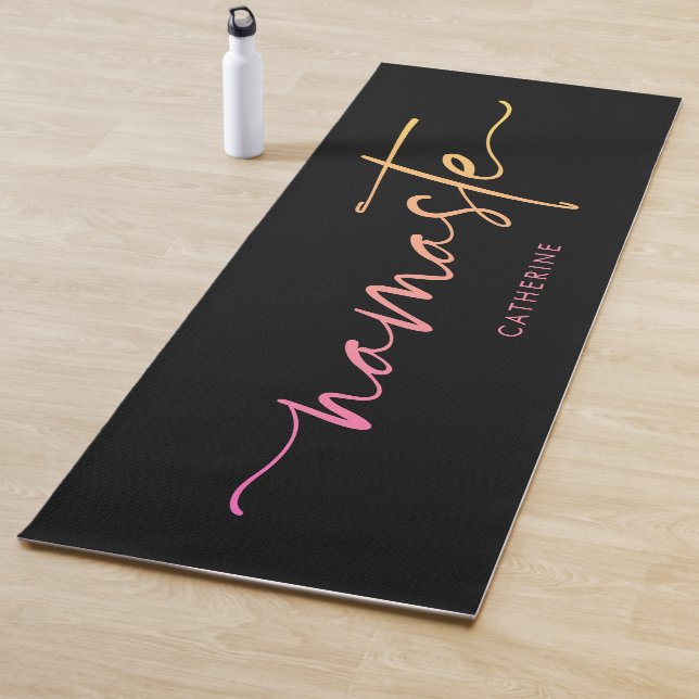 Esterilla De Yoga Namaste Script Writing Gradient Custom Exercise (In situ)