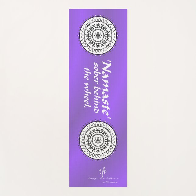 Esterilla De Yoga Namaste Sober Behins the Wheel Purple (Anverso)