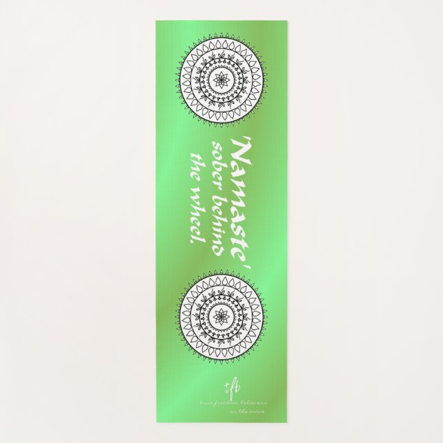 Esterilla De Yoga Namaste Sober Driving Green (Anverso)
