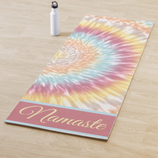 Esterilla De Yoga Namaste Tie Dye Pastel Arcoiris Aqua amarillo rosa