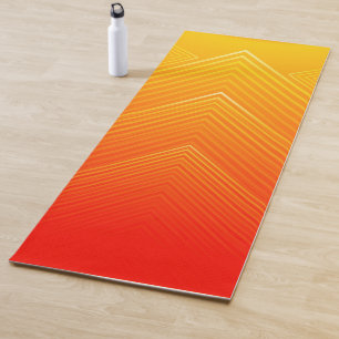 Esterilla De Yoga Naranja a color amarillo geométrico oscuro