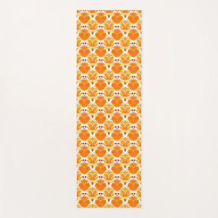 Esterilla De Yoga Naranja de coral y patrón de batik crema