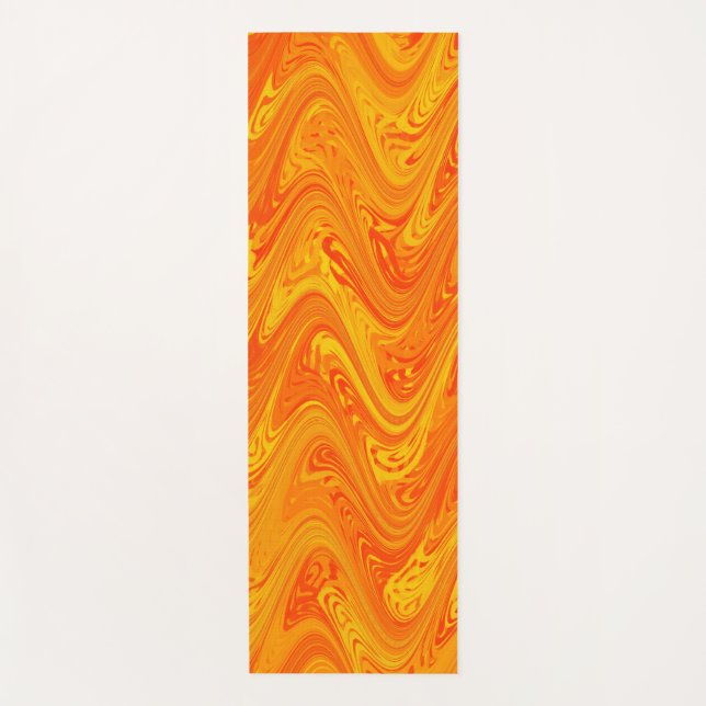 Esterilla De Yoga Naranja de mareo Patrón rojo amarillo (Anverso)