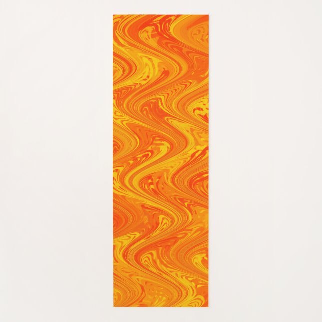 Esterilla De Yoga Naranja de mareo Patrón rojo amarillo (Anverso)