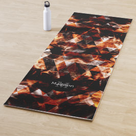 Esterilla De Yoga Naranja electricista fuego del triángulo brillante