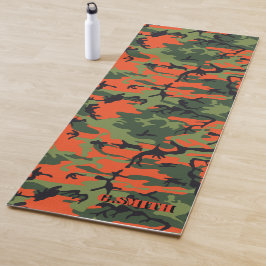 Esterilla De Yoga Naranja forestal y camuflaje verde Camo tu