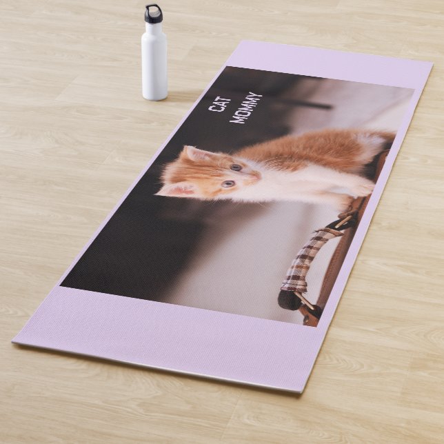 Esterilla De Yoga Naranja Kitten "Gato Mami" suave y morado (In situ)