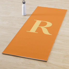 Esterilla De Yoga Naranja monograma moderno