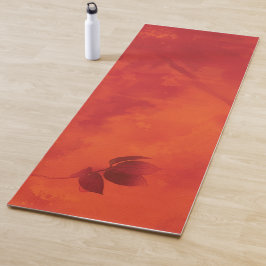Esterilla De Yoga Naranja quemado Persimmon Abstrato de hojas otoño