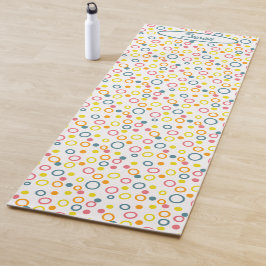 Esterilla De Yoga Naranja rosa amarillo verde azulado Círculos punto
