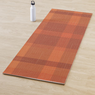 Esterilla De Yoga Naranja Rústico Otoño Otoño Tartán