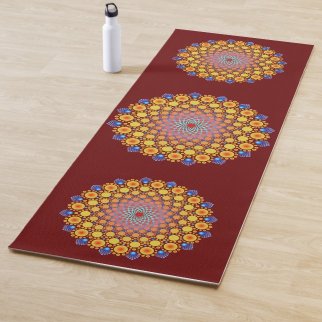 Esterilla De Yoga Naranja Sunflower Mandala (In situ)