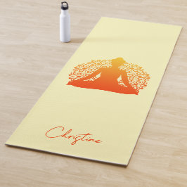Esterilla De Yoga Naranja Yoga Pose con nombre personalizado