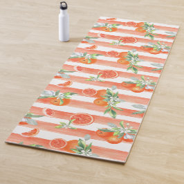 Esterilla De Yoga Naranjas en franjas Naranjas y blancas
