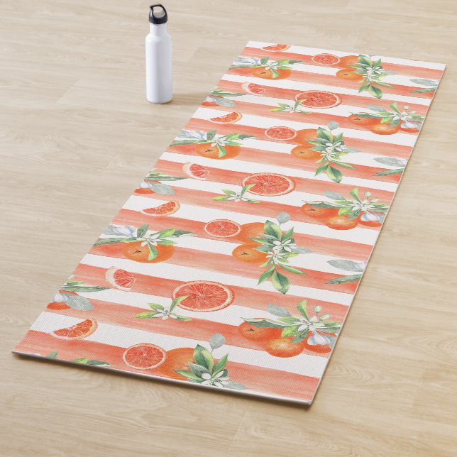 Esterilla De Yoga Naranjas en franjas Naranjas y blancas (In situ)