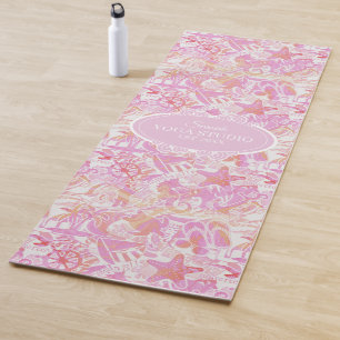 Esterilla De Yoga Nautical Beach Collage Hot Pink ID840