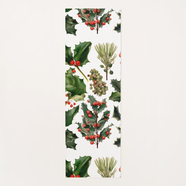 Esterilla De Yoga Navidades Berries Holly se va. Navidades Berries (Anverso)